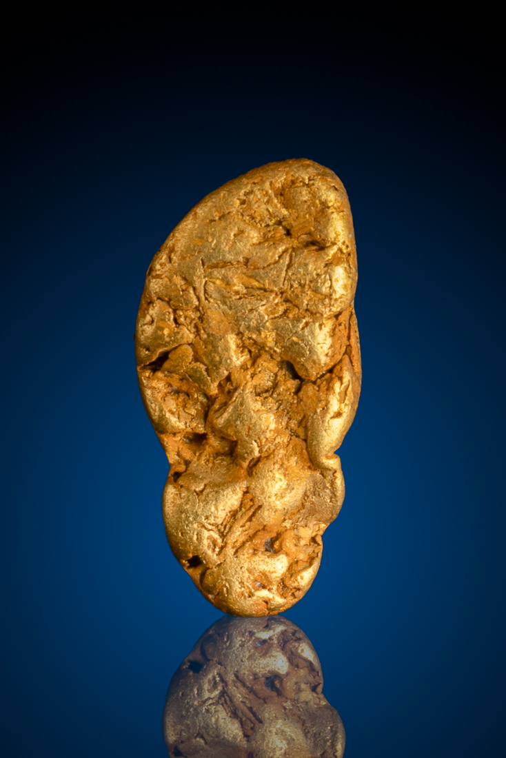 (image for) Long and Shiny Natural Gold Nugget - American River, CA - 3.01 grams